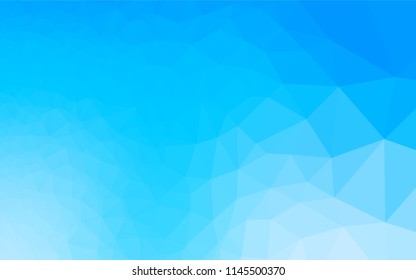Light BLUE vector blurry hexagon pattern. Brand new colored illustration in blurry style with gradient. Triangular pattern for your business design.