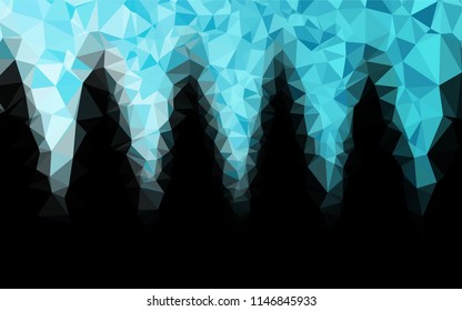 Light BLUE vector blurry hexagon template. Shining illustration, which consist of triangles. A completely new template for your business design.