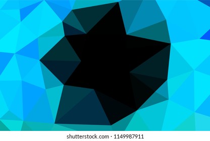 Light BLUE vector blurry hexagon template. Shining illustration, which consist of triangles. The best triangular design for your business.