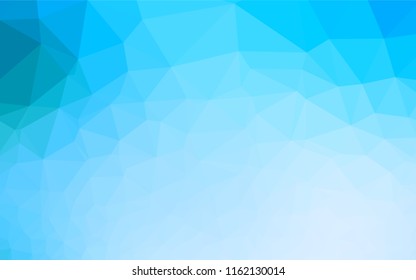 Light BLUE vector blurry hexagon texture. Triangular geometric sample with gradient.  A new texture for your design.