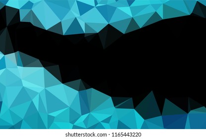 Light BLUE vector blurry hexagon pattern. Triangular geometric sample with gradient.  The textured pattern can be used for background.