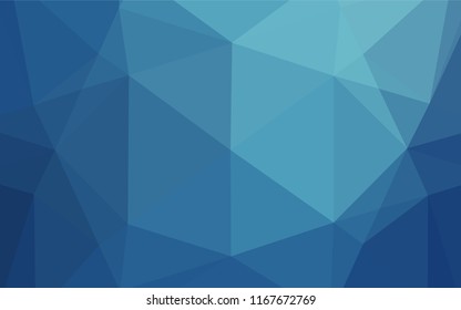 Light BLUE vector blurry hexagon template. Triangular geometric sample with gradient.  Brand new style for your business design.