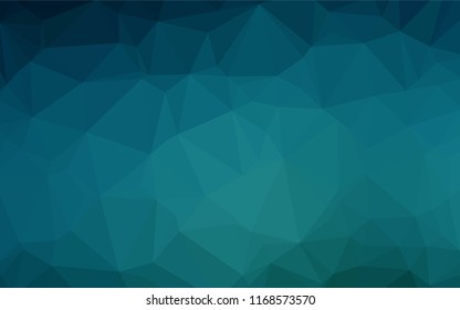 Light BLUE vector blurry hexagon pattern. Geometric illustration in Origami style with gradient.  The template can be used as a background for cell phones.