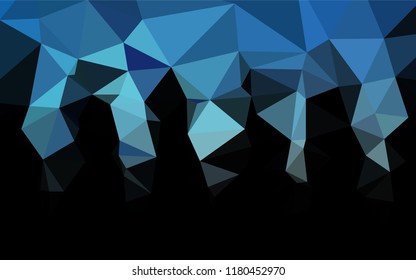 Light BLUE vector blurry hexagon template. Shining illustration, which consist of triangles. The polygonal design can be used for your web site.