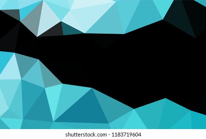 Light BLUE vector blurry hexagon template. Triangular geometric sample with gradient.  The textured pattern can be used for background.