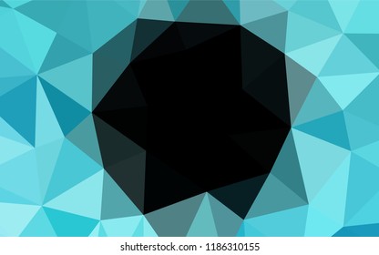 Light BLUE vector blurry hexagon texture. Triangular geometric sample with gradient.  The best triangular design for your business.