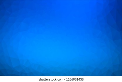 Light BLUE vector blurry hexagon texture. Triangular geometric sample with gradient.  A completely new design for your business.