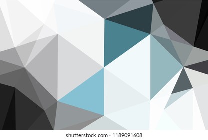 Light BLUE vector blurry hexagon pattern. Glitter abstract illustration with an elegant design. Triangular pattern for your business design.