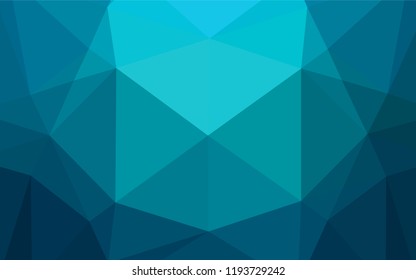 Light BLUE vector blurry hexagon template. Triangular geometric sample with gradient.  Brand new style for your business design.