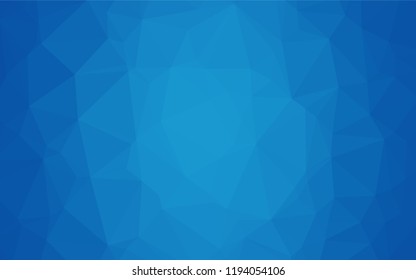 Light BLUE vector blurry hexagon template. Triangular geometric sample with gradient.  Triangular pattern for your business design.