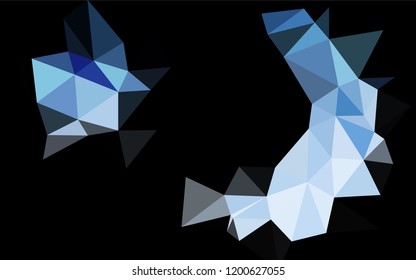 Light BLUE vector blurry hexagon pattern. Geometric illustration in Origami style with gradient.  A completely new design for your business.