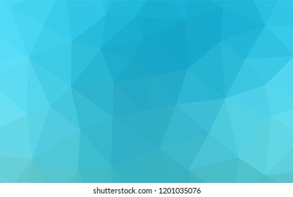 Light BLUE vector blurry hexagon pattern. Triangular geometric sample with gradient.  A completely new design for your business.