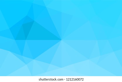 Light BLUE vector blurry hexagon texture. Shining illustration, which consist of triangles. Triangular pattern for your business design.