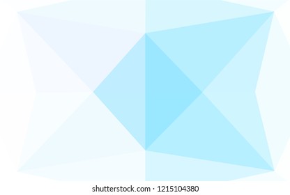 Light BLUE vector blurry hexagon pattern. A sample with polygonal shapes. The best triangular design for your business.