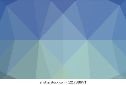 Light BLUE vector blurry hexagon template. Shining illustration, which consist of triangles. The polygonal design can be used for your web site.