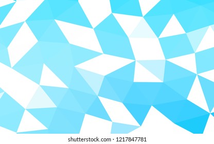 Light BLUE vector blurry hexagon blurry triangle. A sample with polygonal shapes. The textured pattern can be used for background.