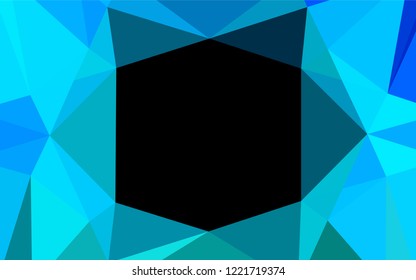 Light BLUE vector blurry hexagon template. Geometric illustration in Origami style with gradient.  The elegant pattern can be used as part of a brand book.