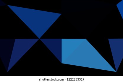 Light BLUE vector blurry hexagon pattern. Triangular geometric sample with gradient.  Triangular pattern for your business design.