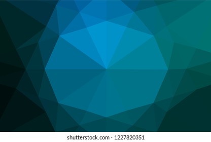 Light BLUE vector blurry hexagon pattern. Shining illustration, which consist of triangles. A completely new template for your business design.