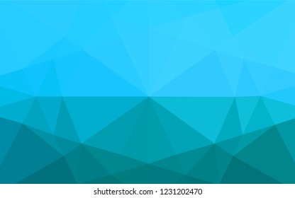 Light BLUE vector blurry hexagon pattern. A sample with polygonal shapes. Triangular pattern for your business design.