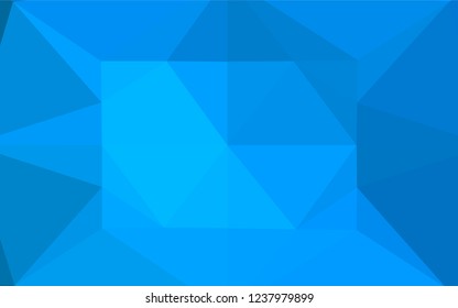 Light BLUE vector blurry hexagon pattern. Geometric illustration in Origami style with gradient.  The template can be used as a background for cell phones.