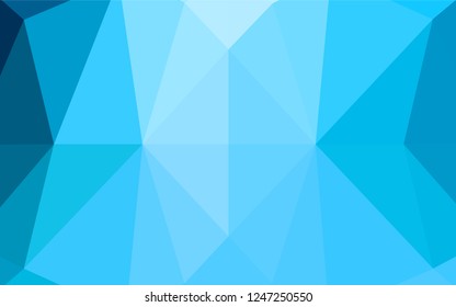 Light BLUE vector blurry hexagon pattern. Shining illustration, which consist of triangles. The polygonal design can be used for your web site.