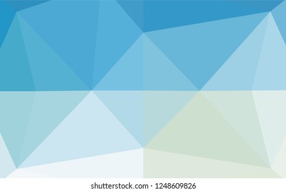 Light BLUE vector blurry hexagon texture. Triangular geometric sample with gradient.  The textured pattern can be used for background.