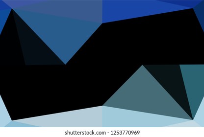 Light BLUE vector blurry hexagon texture. Triangular geometric sample with gradient.  Brand new style for your business design.