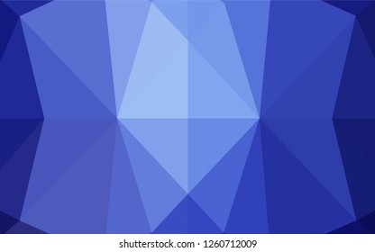 Light BLUE vector blurry hexagon pattern. Triangular geometric sample with gradient.  A new texture for your design.