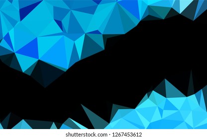 Light BLUE vector blurry hexagon template. Creative illustration in halftone style with gradient. Triangular pattern for your business design.