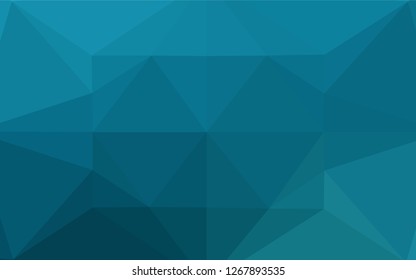 Light BLUE vector blurry hexagon pattern. Triangular geometric sample with gradient.  The textured pattern can be used for background.