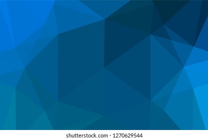 Light BLUE vector blurry hexagon template. Triangular geometric sample with gradient.  The textured pattern can be used for background.