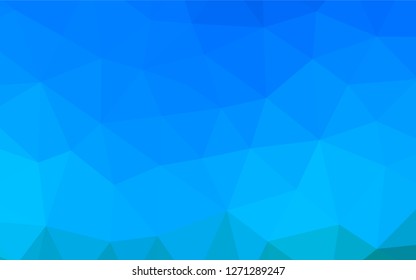 Light BLUE vector blurry hexagon template. Triangular geometric sample with gradient.  Brand new style for your business design.