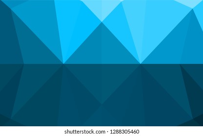 Light BLUE vector blurry hexagon pattern. A sample with polygonal shapes. Triangular pattern for your business design.