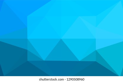 Light BLUE vector blurry hexagon texture. Triangular geometric sample with gradient.  Brand new design for your business.