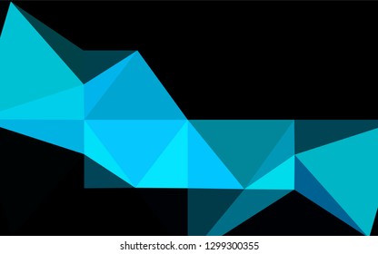 Light BLUE vector blurry hexagon template. Triangular geometric sample with gradient.  A completely new design for your business.