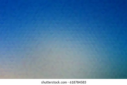 Light BLUE vector blurry hexagon background design. Geometric background in Origami style with gradient. 