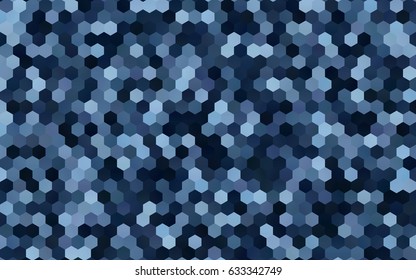 Light BLUE vector blurry hexagon background design. Geometric background in Origami style with gradient. 