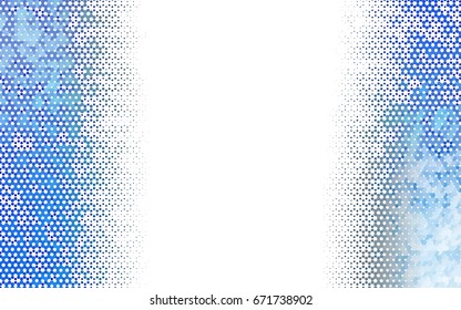 Light BLUE vector blurry hexagon background design. Geometric background in Origami style with gradient. 