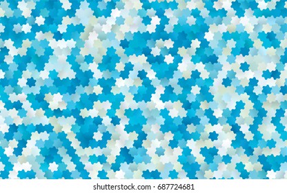 Light BLUE vector blurry hexagon background design. Geometric background in Origami style with gradient. 