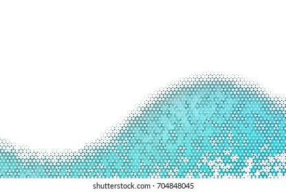 Light BLUE vector blurry hexagon background design. Geometric background in Origami style with gradient. 