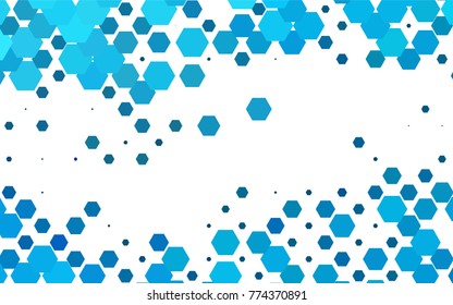 Light BLUE vector blurry hexagon background design. Geometric background in Origami style with gradient. 
