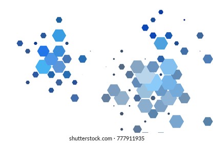 Light BLUE vector blurry hexagon background design. Geometric background in Origami style with gradient. 