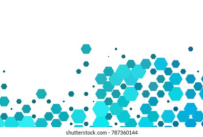 Light BLUE vector blurry hexagon background design. Geometric background in Origami style with gradient. 