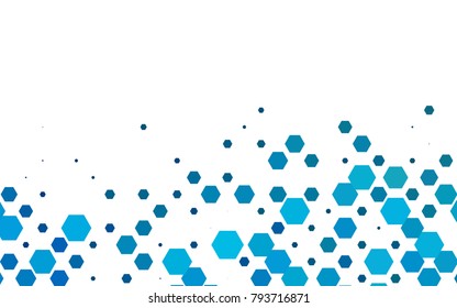 Light BLUE vector blurry hexagon background design. Geometric background in Origami style with gradient. 