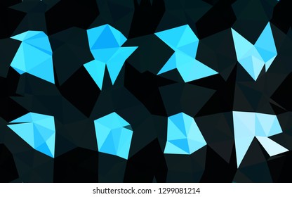 Light BLUE vector blurry triangle pattern. Creative illustration in halftone style with gradient. Completely new design for your business.