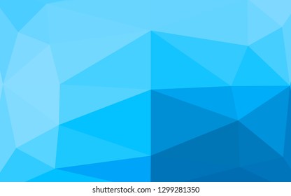 Light BLUE vector blurry triangle pattern. Creative illustration in halftone style with gradient. Template for your brand book.