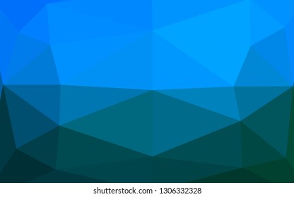 Light BLUE vector blurry triangle pattern. Triangular geometric sample with gradient.  Template for your brand book.