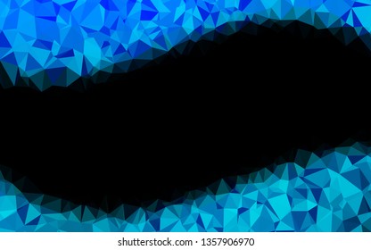 Light BLUE vector blurry triangle template. Triangular geometric sample with gradient.  Elegant pattern for a brand book.