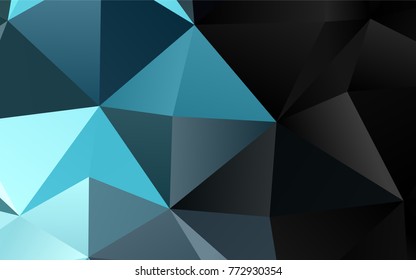 Light BLUE vector blurry triangle template. Geometric illustration in Origami style with gradient.  The template can be used as a background for cell phones.